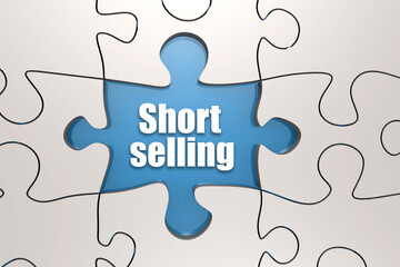 Fototapeta premium Short selling word on jigsaw puzzle