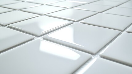 Close-up of PVC tiles in a grid pattern, sleek bathroom design, minimalist aesthetic, potential for home improvement marketing