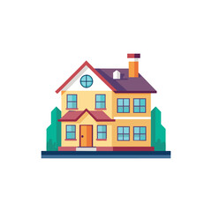 flat house illustration vector art