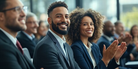 Obraz premium The business conferences vibrant atmosphere celebrated achievement and collaboration with inspiring talks, discussions, and networking for growth among ambitious entrepreneurs and professionals