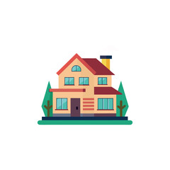 flat house illustration vector art