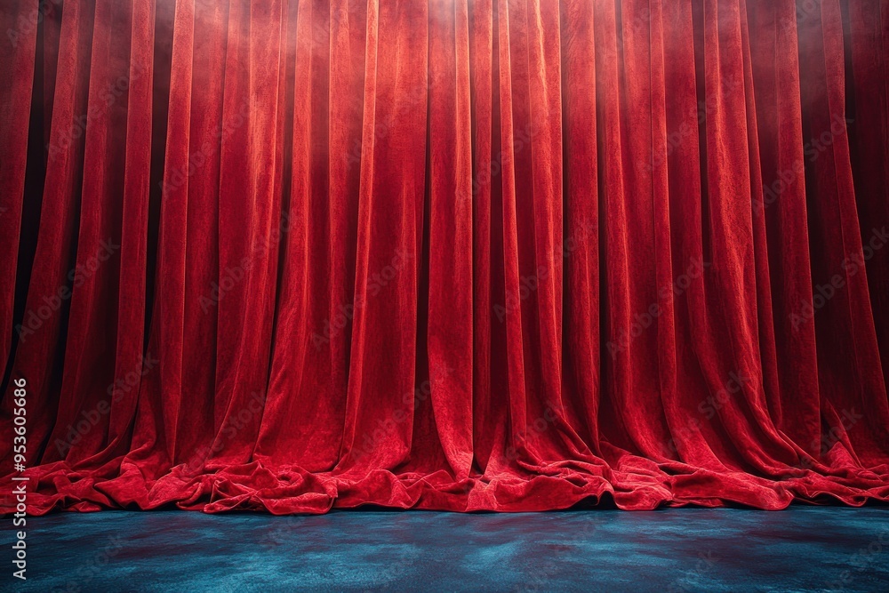 Wall mural Red Velvet Curtains on Stage