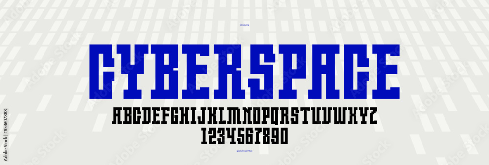 Poster technology and future style display font for logos and posters, vector typeface in modern minimal st