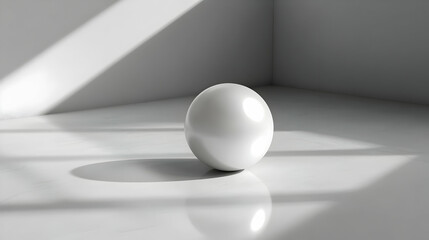 White Sphere in a Room with Sunlight
