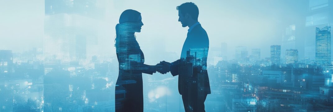 A business partnership is defined as a formal agreement and a strategic collaboration between companies or professionals in order to achieve shared goals, focusing on growth and enduring success