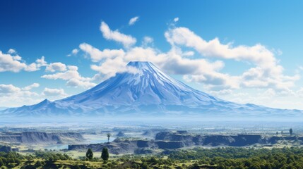 Mountain peaks in winter. Snow covered mountains landscape. Neural network ai generated art