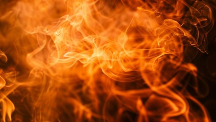 Fiery orange flames with intense heat and swirling motion.