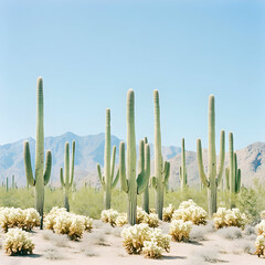 Saguaro Cactus Landscape in Arizona Desert