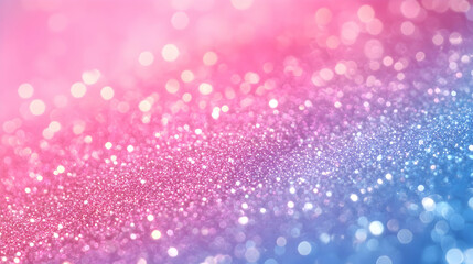Pink and Blue Glitter Background with Bokeh Lights