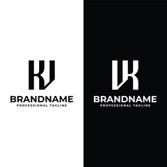 Obraz premium Letters KV and VK Monogram Logo, suitable for any business with VK or KV initials