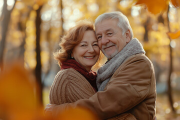 Fototapeta premium A couple senior and young heart find comfort in each other's presence, showcasing the beautiful continuity of love across generations