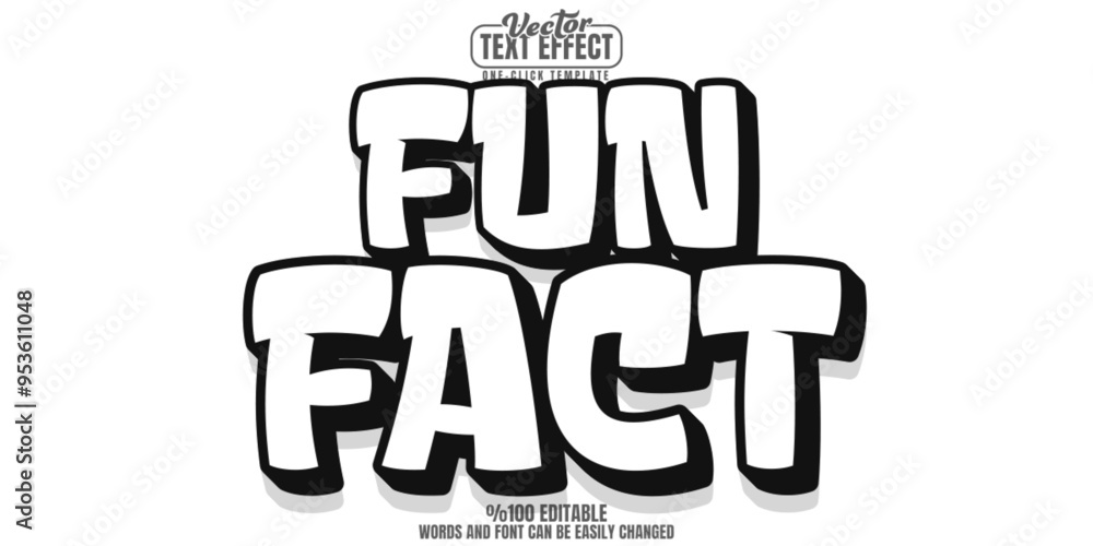 Poster fun editable text effect, customizable cartoon and animation 3d font style