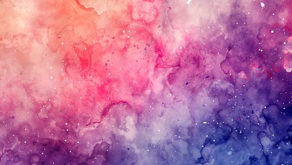 Fototapeta premium Abstract watercolor galaxy with vibrant pink and purple hues