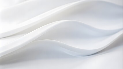 Obraz premium A clean and modern white background with abstract wavy lines. Perfect for graphic design projects or presentations. A fresh design featuring a sleek white and gray with wavy lines