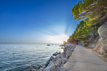 Brela, Croatia at the golden hour