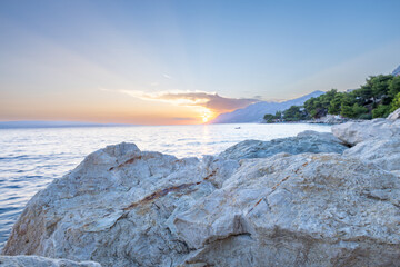 Brela, Croatia at the golden hour