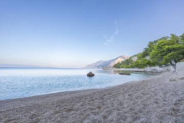 Brela in Croatia at the golden hour