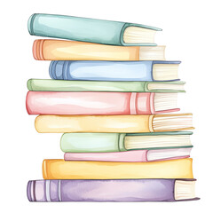 A vibrant stack of colorful books, ideal for illustrating education, knowledge, or reading themes in creative projects.