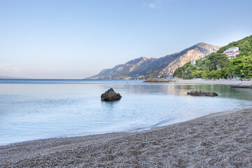 Brela in Croatia at the golden hour