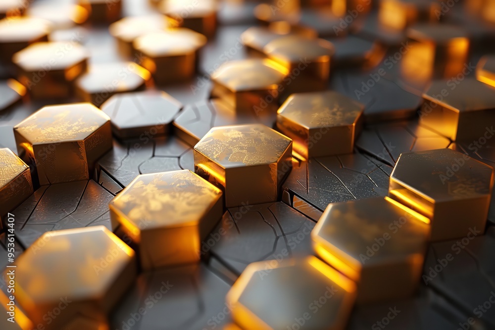 Poster make an exquisite and contemporary hexagonal abstract background.