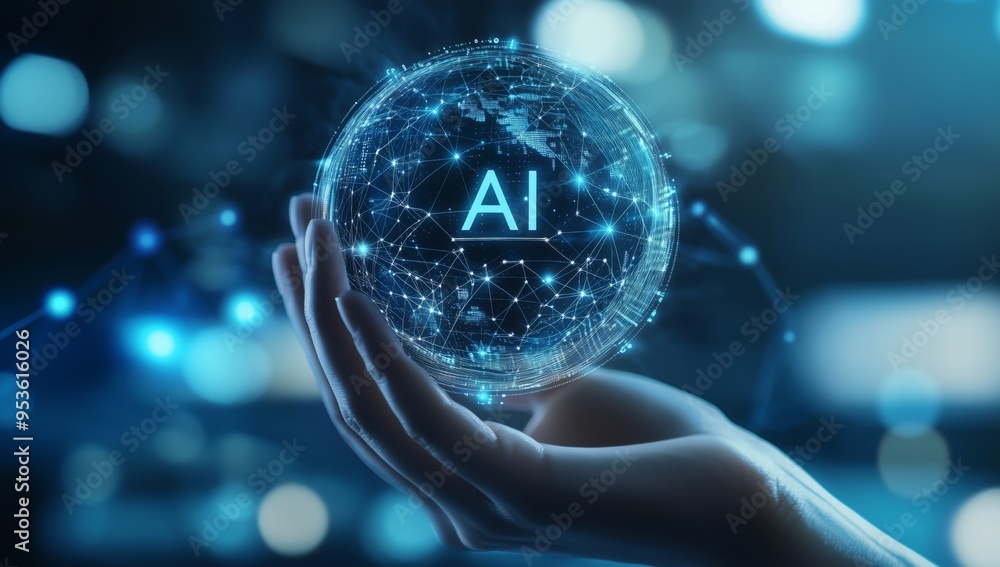 Poster Exploring the exciting future of Artificial Intelligence reveals innovations that will transform our lives and significantly impact various industries and daily operations for everyone