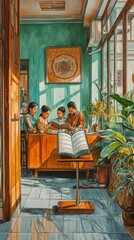 Naklejka premium Koran Stand Home Study Islam Religion Spiritual Symbol