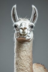 Fototapeta premium Chewing Llama with Unique Head Angle