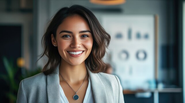 Inspiring Businesswoman Sharing Statistical Insights at Corporate Meeting