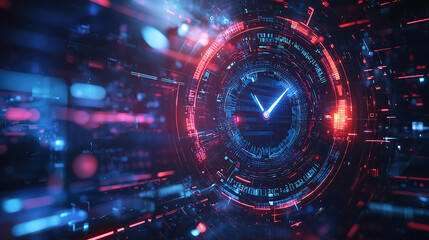 Obraz premium Abstract futuristic time travel concept with a digital