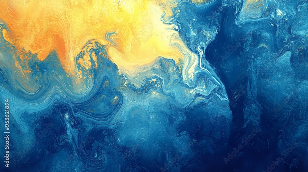 Poster this abstract image shows a dynamic mix of colors resembling smoke and ink blending in water