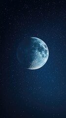 Fototapeta premium Striking Halloween Phone Wallpaper with Glowing Crescent Moon in Starry Sky