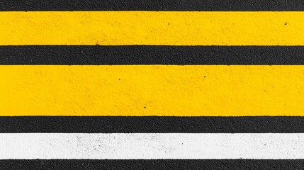 Clean minimalistic design bright bold pedestrian crossing sign white zebra stripes black asphalt background simple effective visual yellow black color palette
