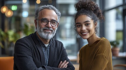 Mentoring session between senior financial expert and young female professional, showcasing collaboration and knowledge sharing in modern workspace.