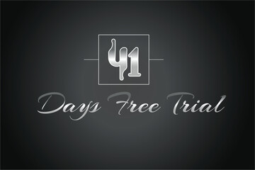 41 day free trial banner design. 41 days free banner background
