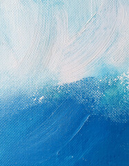 Abstract white and blue gradient with halftone dots and distressed grunge texture. Oil paint