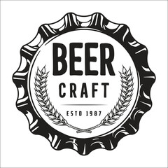 Craft beer vintage element monochrome