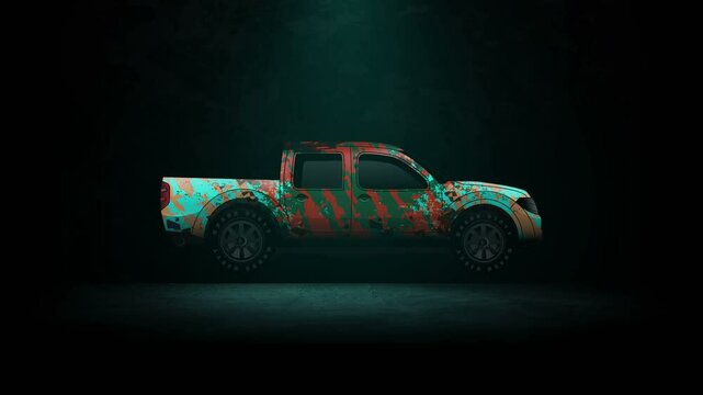 Car wrap design animation abstarct background