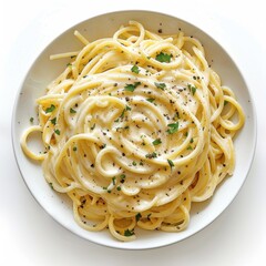 Creamy Alfredo Pasta on a Plate