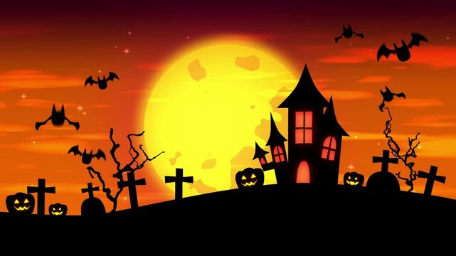 夕方のハロウィーン背景_01