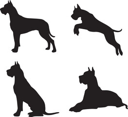 Great Dane Dog Silhouette Vector Bundle