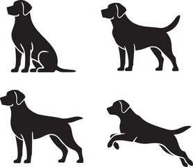 Labrador Dog Silhouette Vector Bundle