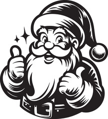 Christmas Santa Thumbs Up Stylized Vector Illustration
