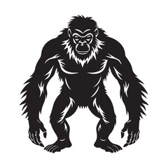 Minimalist Apes Silhouette Vector Art for Modern Designs.