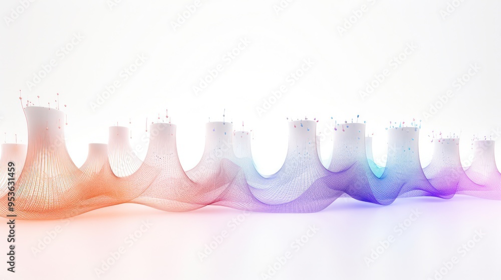 Poster a futuristic digital network of interconnected smart speakers seamlessly managing the flow of inform