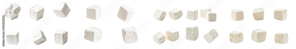 Poster The marshmallow is isolated on a white background with a clipping path and full depth of field