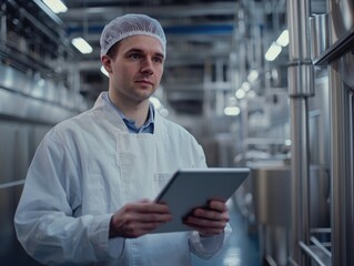 Industrial Scientist with Tablet