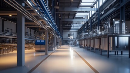 Futuristic Coconut Water Factory Showcasing Advanced and Bottling Technologies