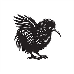 kiwi bird silhouette vector