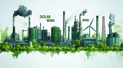 Obraz premium An infographic showing types of renewable energy