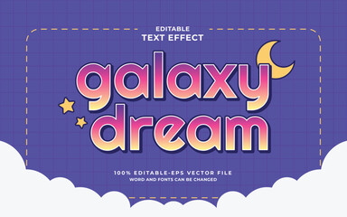 Galaxy dream text effect editable. cute text effects. Text Effect Vector Illustration, Graphic Styles